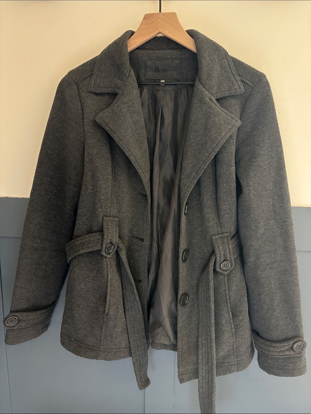 Lighter-weight Charcoal Peacoat Jacket - Dollhouse